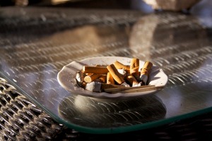 cigarettes on plate